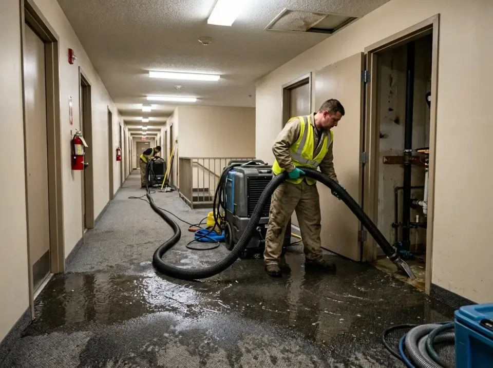 multi-unit-apartment-hallway-f-005 — frequently asked questions, Emergency Burst Pipe Water Extraction & Removal in Larkfiel…